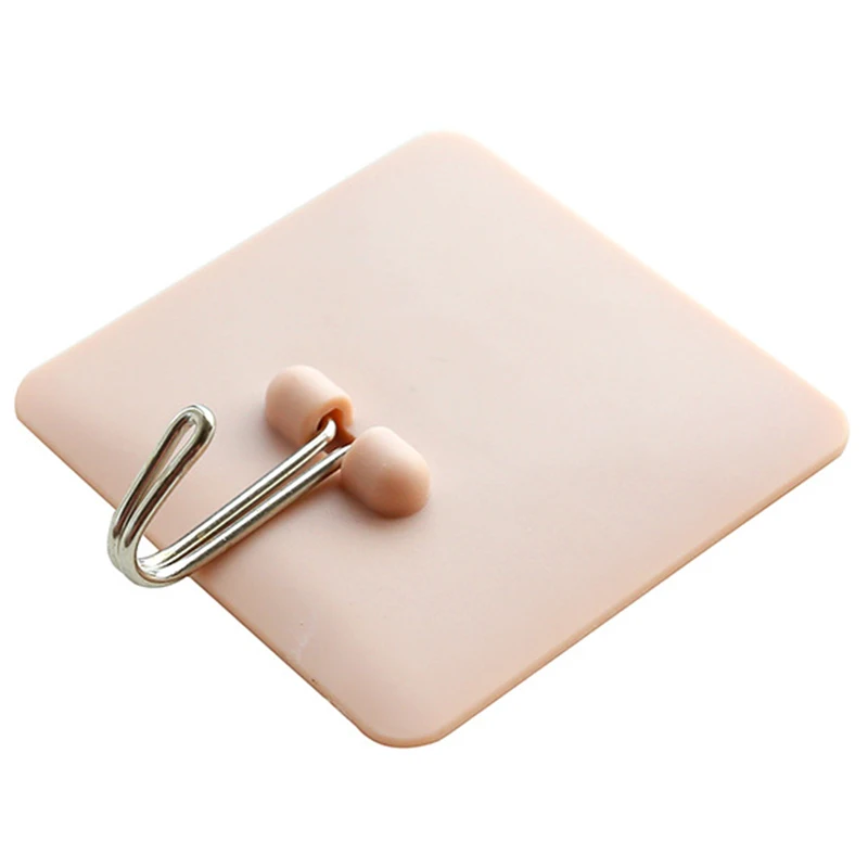 

Plain Square Nail-Free Strong Viscose Hook Kitchen Wall Non-Mark Hook Bathroom Hook Back Hook Door