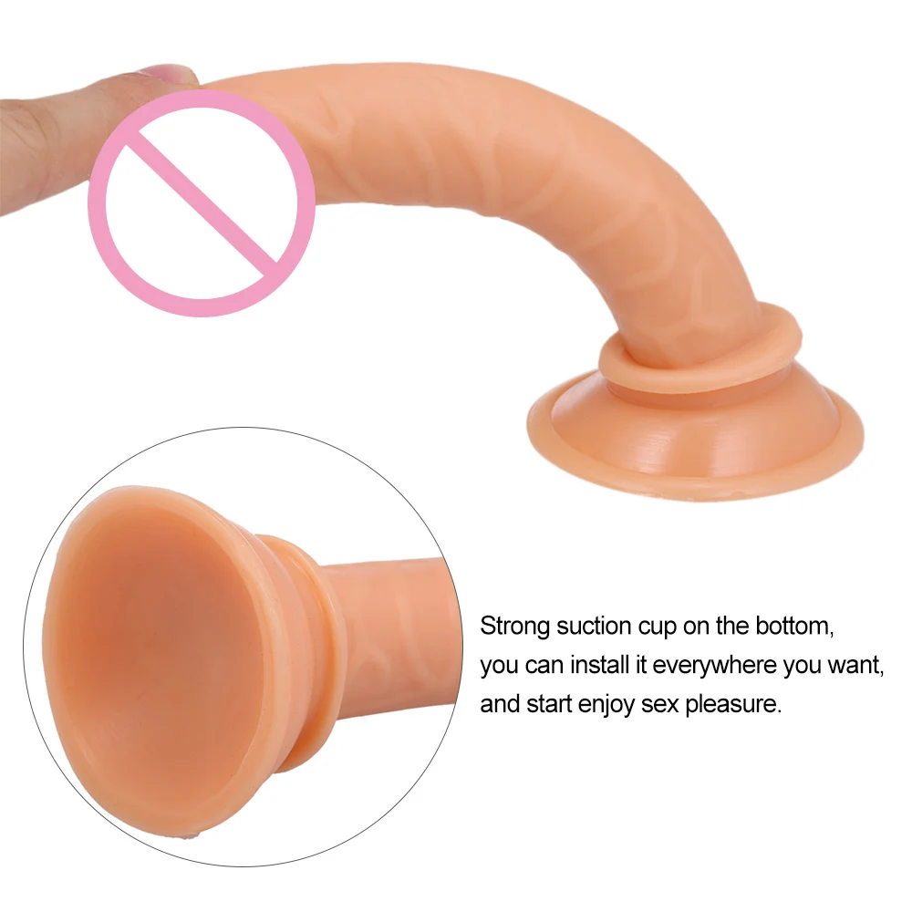 Transparent Realistic Dildo & Anal Plug Dick Cock Butt Plug Real Penis With Strong Suction Cup Vagina Massager Sex Toy for Women