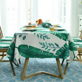 

1 Pc Tropical Plant Table Cloth Banana Leaf Exotic Home Restaurant Decorative Waterproof Tablecloth Cotton Table Cloth Decor