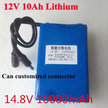 

12V 10Ah Li-polymer Battery Pack 18650 Lithium Battery Protection Board 14.8v 10000mah Capacity 12V 1A Charger for Scooter Ebike