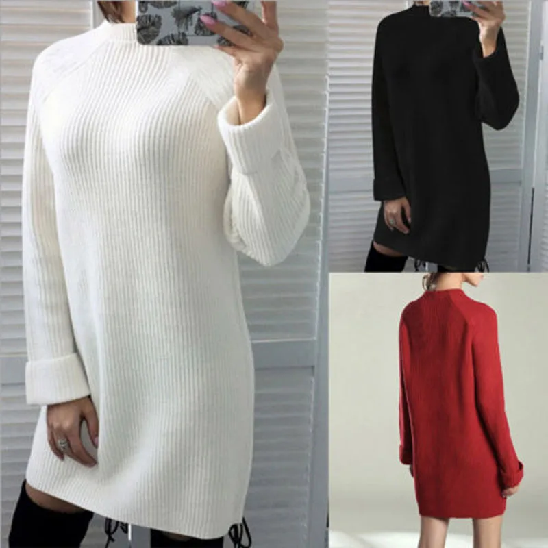 

2018 Brand New Fashion Top Women's Long Sleeve Casual Solid Knitted Sweater Jumper Knitwear Outwear Tops