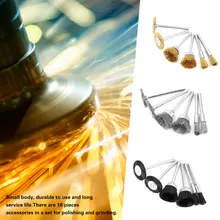 18 шт. шлифовальный, полировальный диск головы провода кисточки сталь комплект для электрические сверла шлифовальный набор