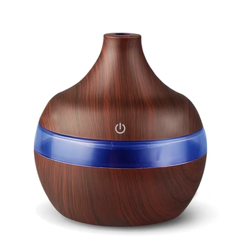 

EAS-Usb 300Ml Aroma Humidifier Aromatherapy Wood Grain 7 Color Led Lights Electric Aromatherapy Essential Oil Aroma Diffuser