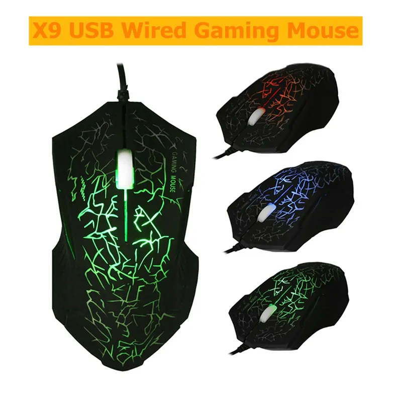 

X9 USB Wired Optical Gaming Mouse Game Mice 4000DPI LED Backlight Mouse