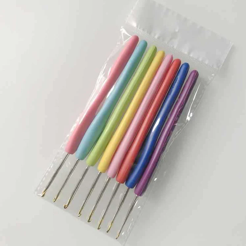 8 шт. Мягкие Иглы 2,5-6,0 мм пластиковая ручка швейные инструменты с красочным тонким номером мягкая резиновая ручка для дома