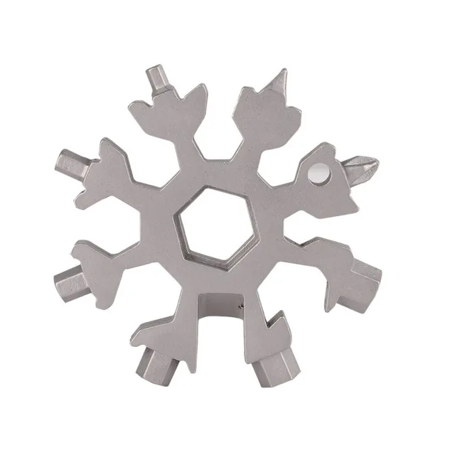 18 in 1 snowflake multi camp key ring outdoor spanner survive hex wrench pocket tool multifunction hike keyring multipurpose|Wrench| - AliExpress