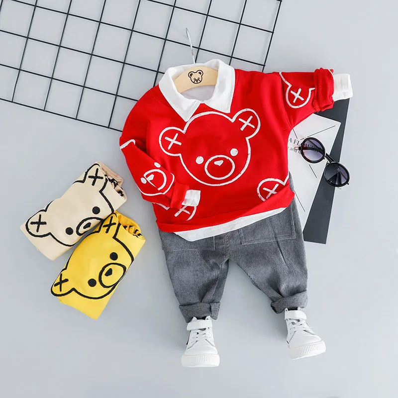 

Toddler Infant Clothes Suits Spring Baby Girls Boys Clothing Sets Cartoon T Shirt Pants Kids Children Costume