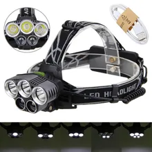 50000 Lm Led Headlight Headlamp 5X XM-L Rechargeable Flashlight Head Lamp Light Torch Linterna led+2*18650 battery For Camping super 45000lm usb 9 led led headlamp headlight head flashlight torch xm l t6 head lamp rechargeable for 18650 battery