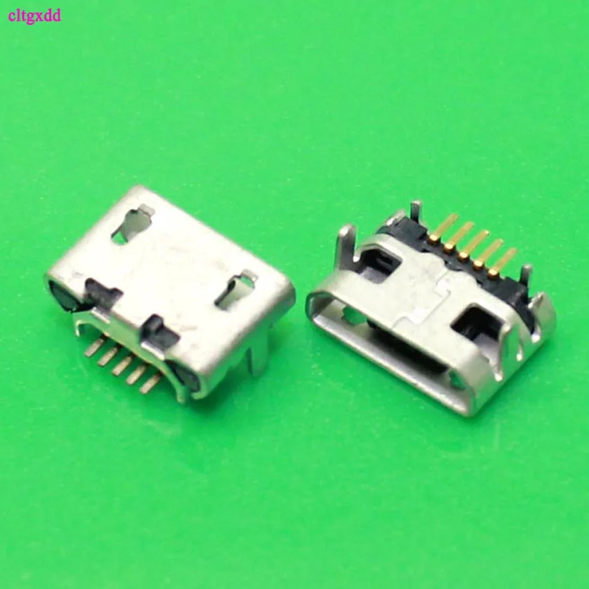 Cltgxdd 100 шт. Micro USB 5pin без бокового рога гнездо usb с плоским ртом четыре контактными