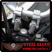 Черный Универсальный анодированный 2 дюймов поворотными мотоцикл образного руля для 7/8 22 мм баров зажим для yamaha kawasaki BMW, Suzuki honda