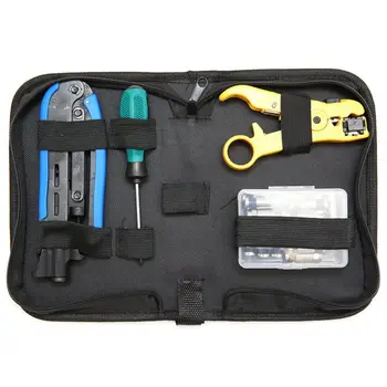 

Coax Cable Crimper Kit, Compression Tool Coax Cable Crimper Kit, Adjustable Rg6 Rg59 Rg11 75-5 75-7 Coaxial Cable Stripper Wit