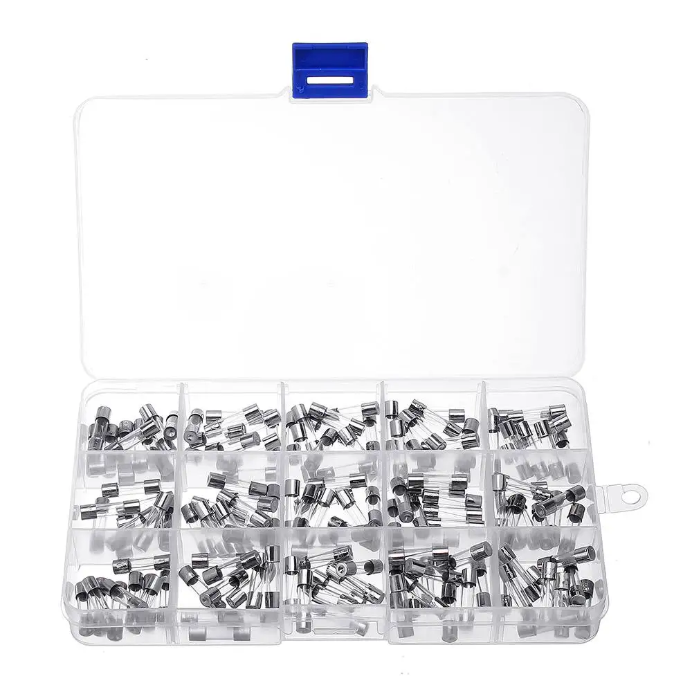 

150Pcs 15 Values Each 10 5x20mm 0.1A-30A Fuse Tube Kit Boxed With Box 0.1A-30A Household Fuses