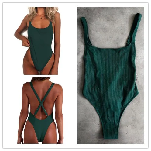 

One-piece Swimsuit 2019 Sexy Bikinis Women Swimsuit Push Up Swimwear Female Brazilian Bikini Green Beach Bathing Suit Biquini