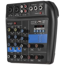 Портативный Bluetooth A4 микшерный пульт аудио микшер запись 48 В Phantom power Effects 4 канала аудио микшер с Usb Eu Plug