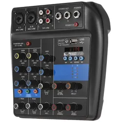 Портативный Bluetooth A4 звук микшерный пульт аудио микшер запись 48 V Phantom Мощность эффекты 4 Каналы аудио микшер с Usb Plug ЕС