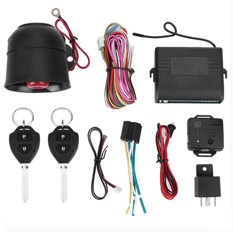 

One-Way 12V Car Alarm Vehicle System Anti Theft Burglar Protection Security System Keyless Entry Siren w Remote Control 102/T402