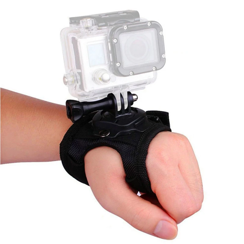 

Black Glove Wrist Band 360 Degree Swivel Rotation Hand Strap Belt Tripod Mount For GoPro Hero 5/4/3