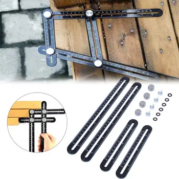 

Multi - Function Four - Folding Ruler Locator Folding Ruler Square Ruler Four - Side Tile Positioning Ruler Multi Angle Measurin