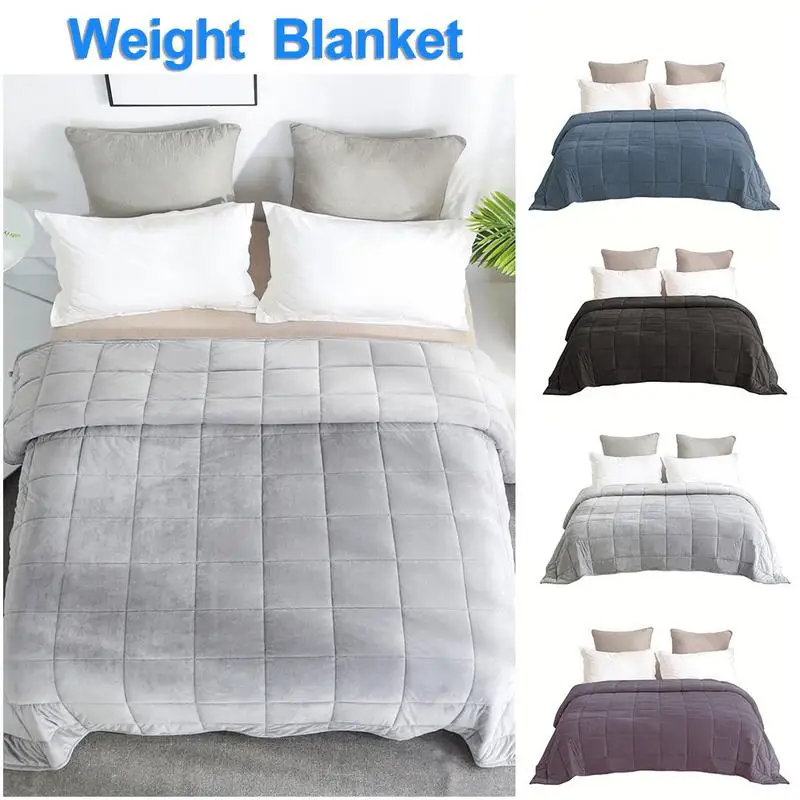 

Thickened Velvet Gravity Blanket Weighted Blanket Glass Beads Environmentally Friendly Ventilation Relieve Stress Blanket #4O