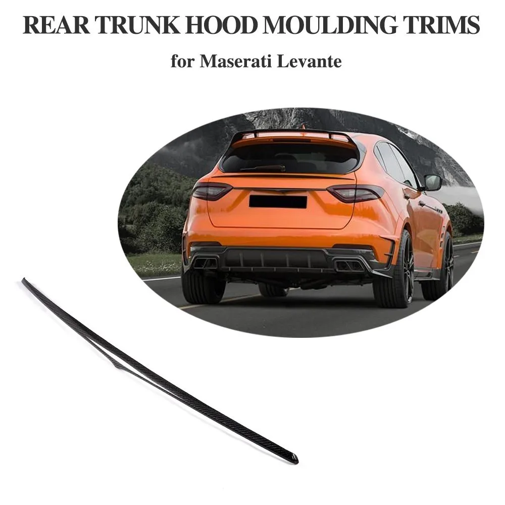 

For Maserati Levante Base and S Sport Utility 4-Door Carbon Fiber Car Rear Trunk Boot Lip Decoration Trim 2017 2018