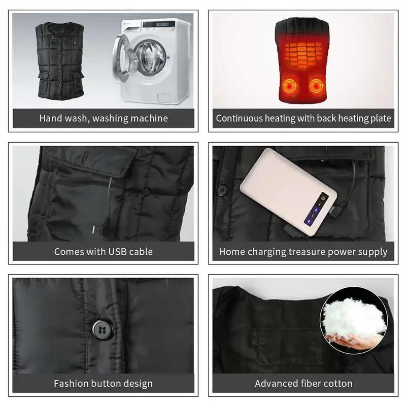 Smart Clothing Exothermic Heating Vest Three-Speed Temperature Control Adjustable Electric Vest Win