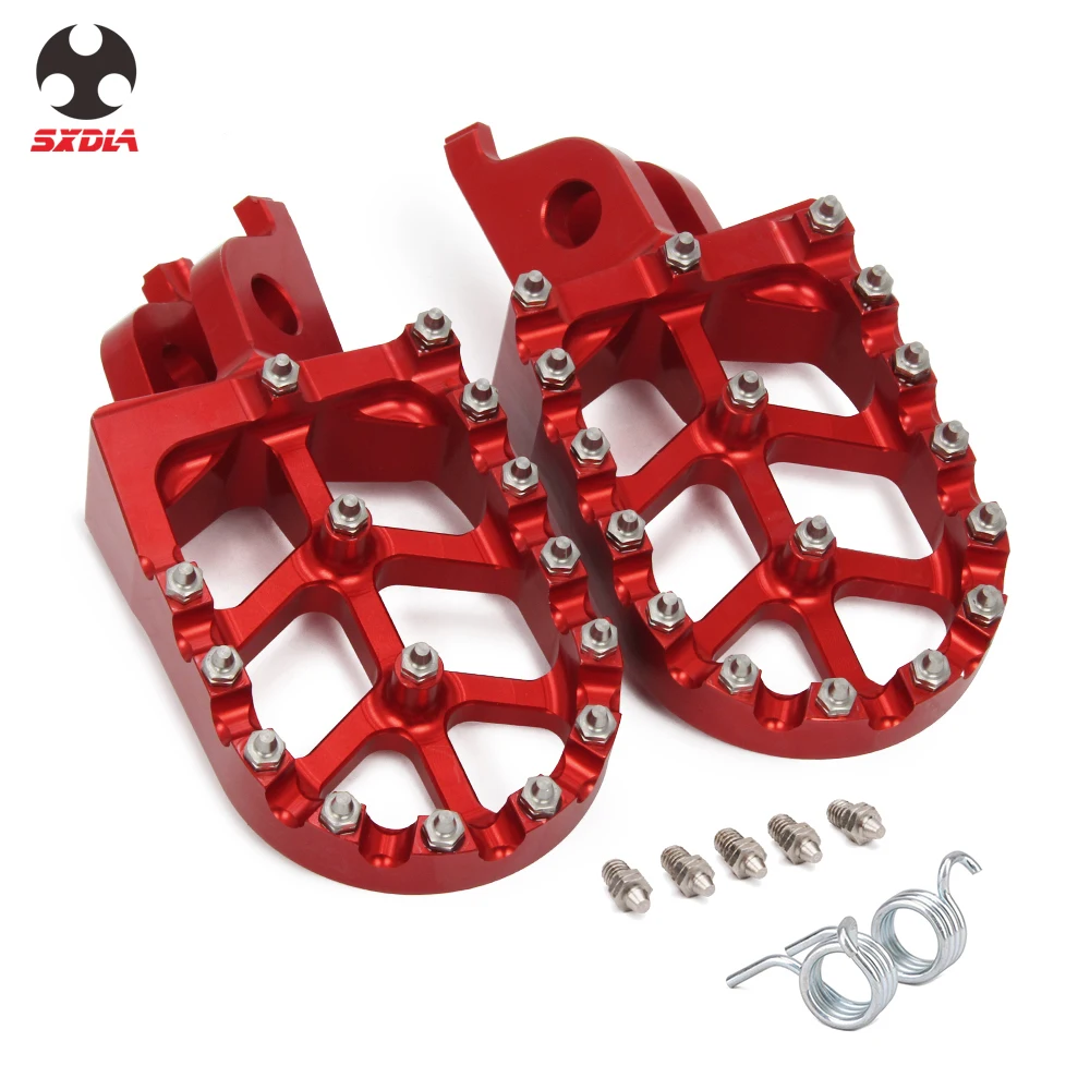 Подножки для мотоцикла с ЧПУ красные подножки педалей Алюминиевые Honda CRF250X 450X 2005 15