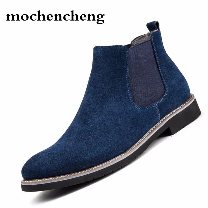 

Vintage Genuine Leather Fashion Men Casual Boots Pointed Toe High Quality Male Chelsea Boots Winter Retro Shoes986