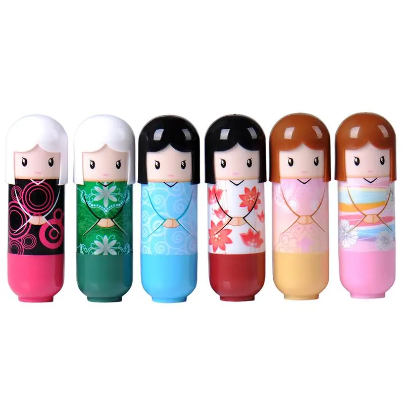 

Beautiful Cartoon Kimono Doll Lip Balm Moisturizing Lipstick Balm Lip Makeup Cosmetic Tools for Women