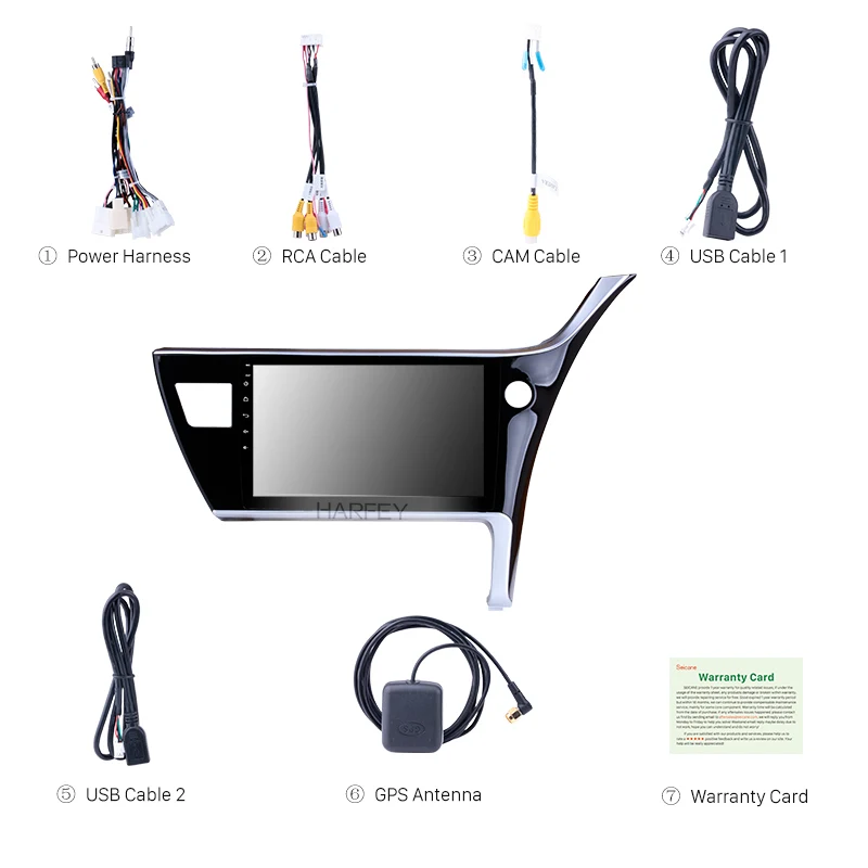 Excellent Harfey 10.1" Android 8.1 Car Radio Multimedia Player for 2017 Toyota Corolla RHD 3G Wifi Head Unit Support RDS DVR Mirror Link 3