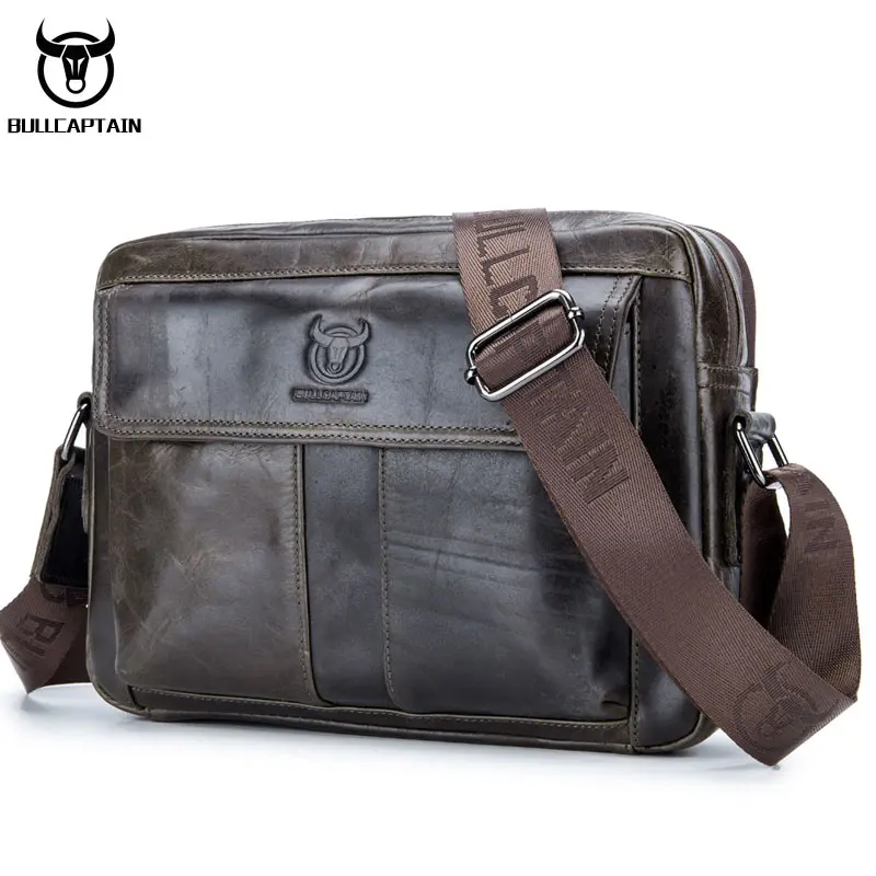 

BULLCAPTAIN Men's Briefcase Leather Laptop Bag 14'' Genuine Leather Men Bag Men Shoulder Bags Men's Crossbody Bags BU30