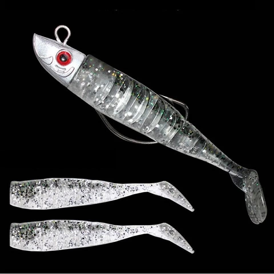 

2019 New Outdoor Soft Fishing Bait 10cm/16g 12cm/26g DIY Lead Head Jig Fish T Tail Sea Bass Lure Fishing Tackle Fishing Lures