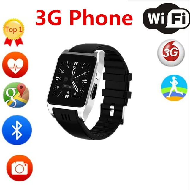 

New X86 Bluetooth Smart Watch Android 4.4 RAM 512MB Rom 4G support 3G Sim Card Wifi GPS Camera SIM Card Skype Smartwatch phone