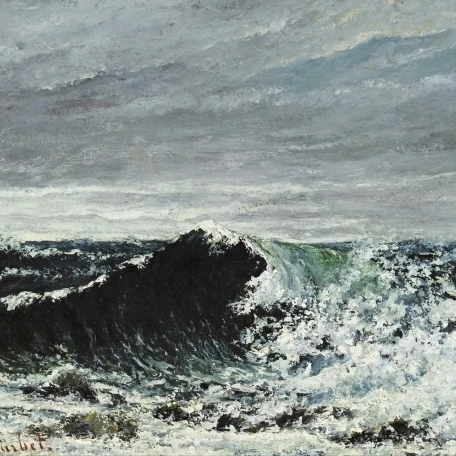Футболка с принтом плакат волнами Gustave Courbet (18x24) | Дом и сад