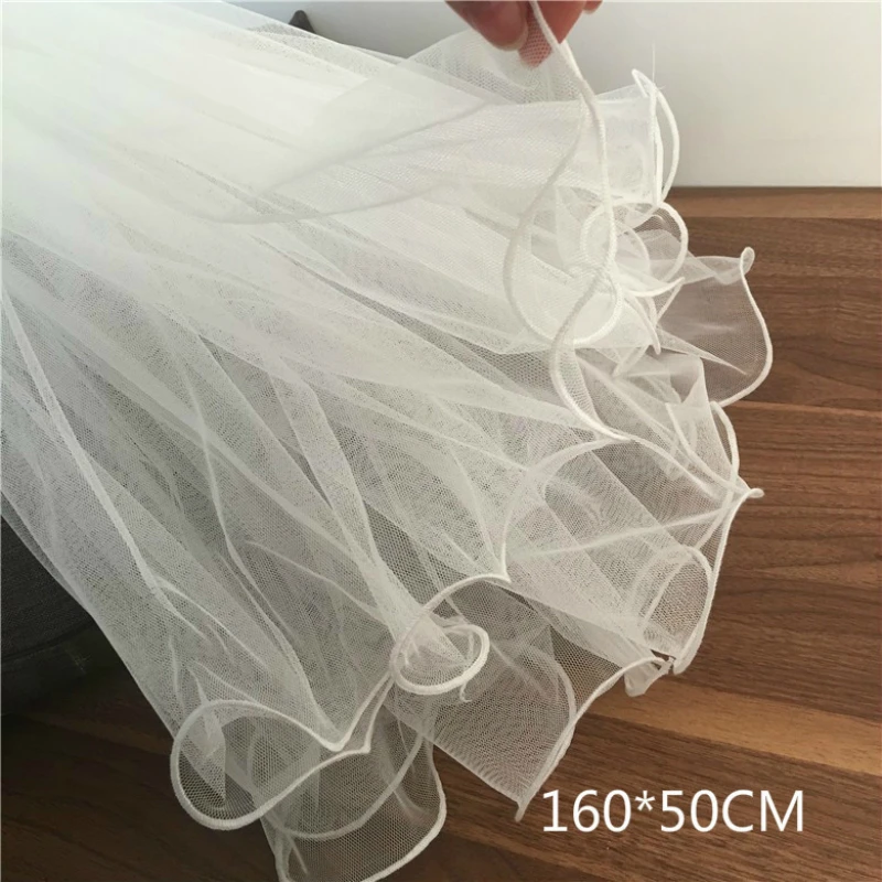 

Luxury Tulle Mesh Lace Applique Elastic Ruffle Trim Fabric Embroidered Ribbon For Sewing Kids Dress Clothes Tassel Fringe Decor