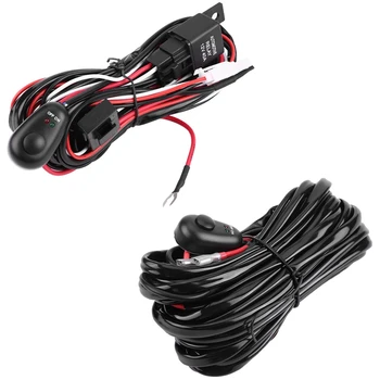 

Car Power Switch and Wiring Harness Kit for LED Light Bar Auto Car Cable Wiring Harness Kit Lamp Fog Lights Connector