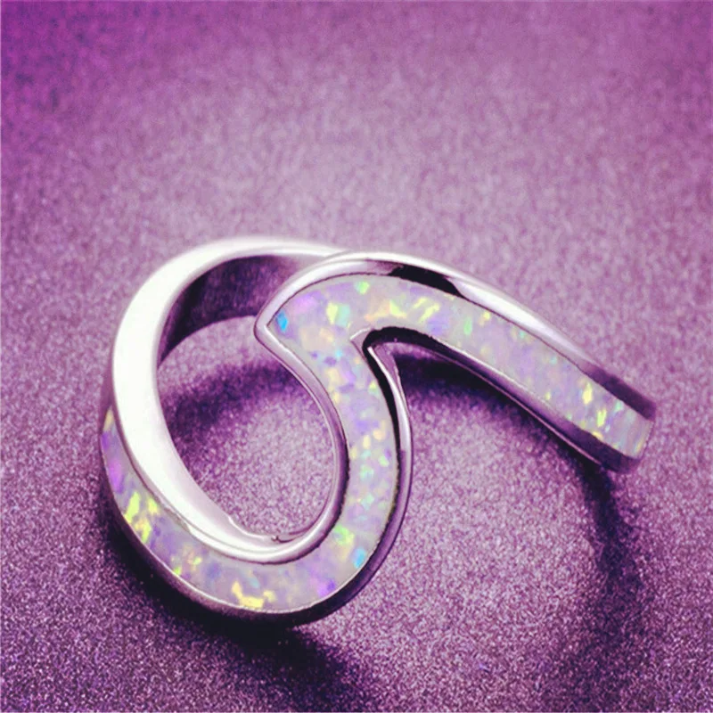 

Europe and the new fashion surf ring opal blue opal female rings for women