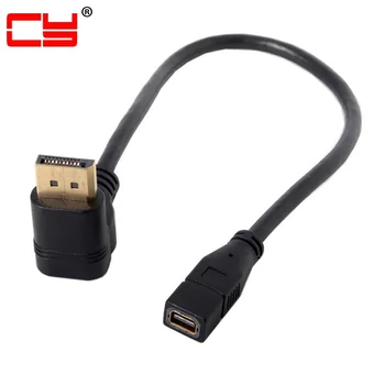 

10pcs/lot Chenyang Mini DP DisplayPort Female to DP DisplayPort Up Down Angled 90 Degree Cable for Displays HDTV Monitor
