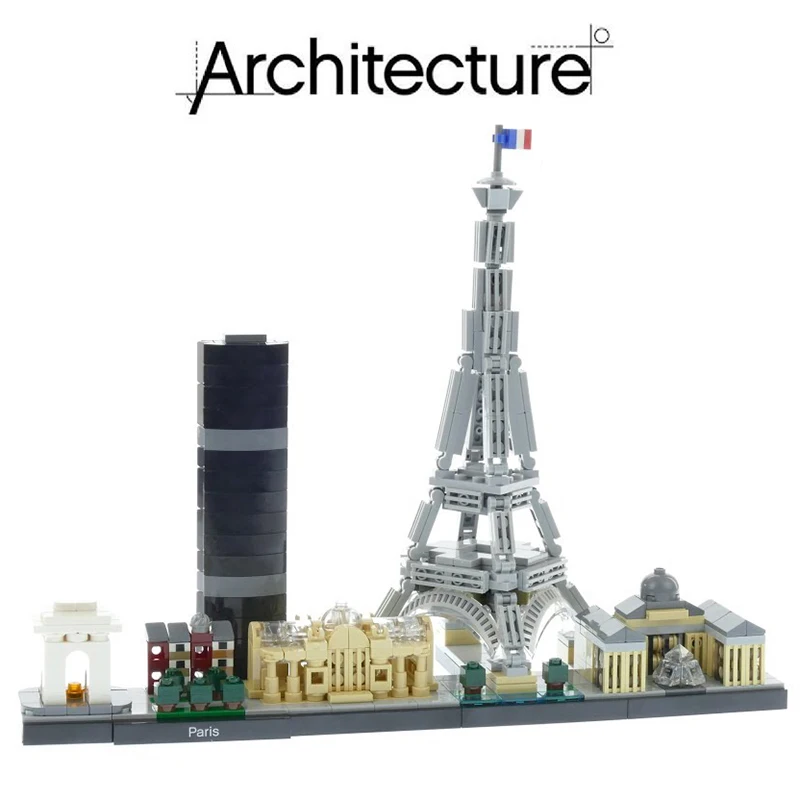 

Architecture Paris Building Blocks City Famous Model Bricks Toys Compatible Legoings 21044 17015