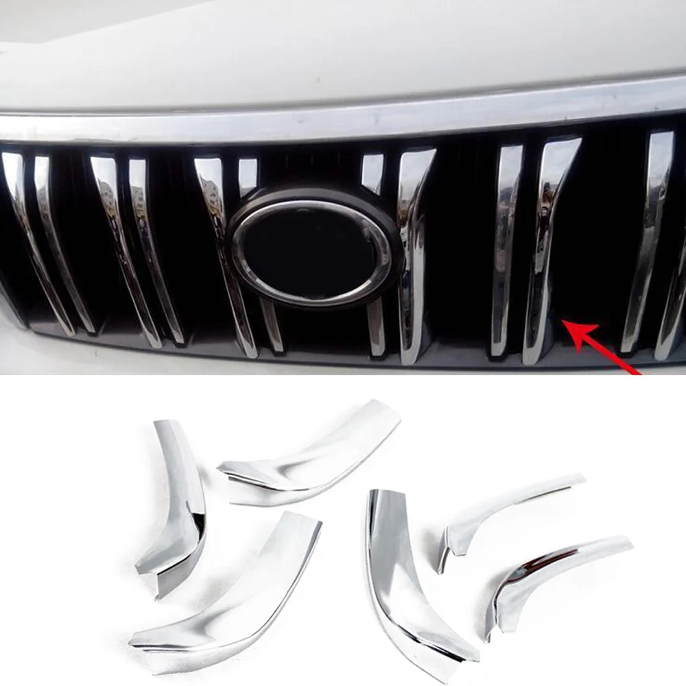 

6pcs Chrome Front Grille Cover Trim Decoration for Toyota Prado FJ150 2010-2013