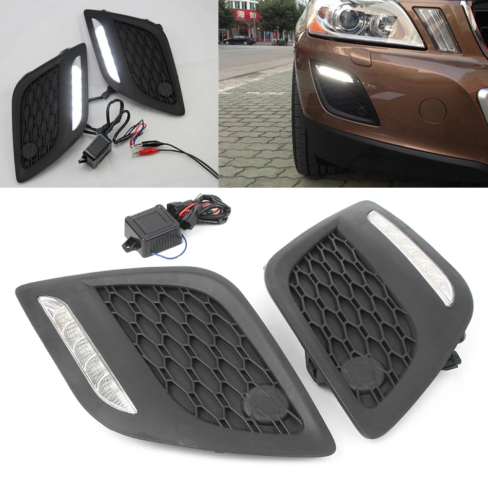 Direct Fit for Volvo XC60 2011 13 White LED Daytime Running Lights DRL