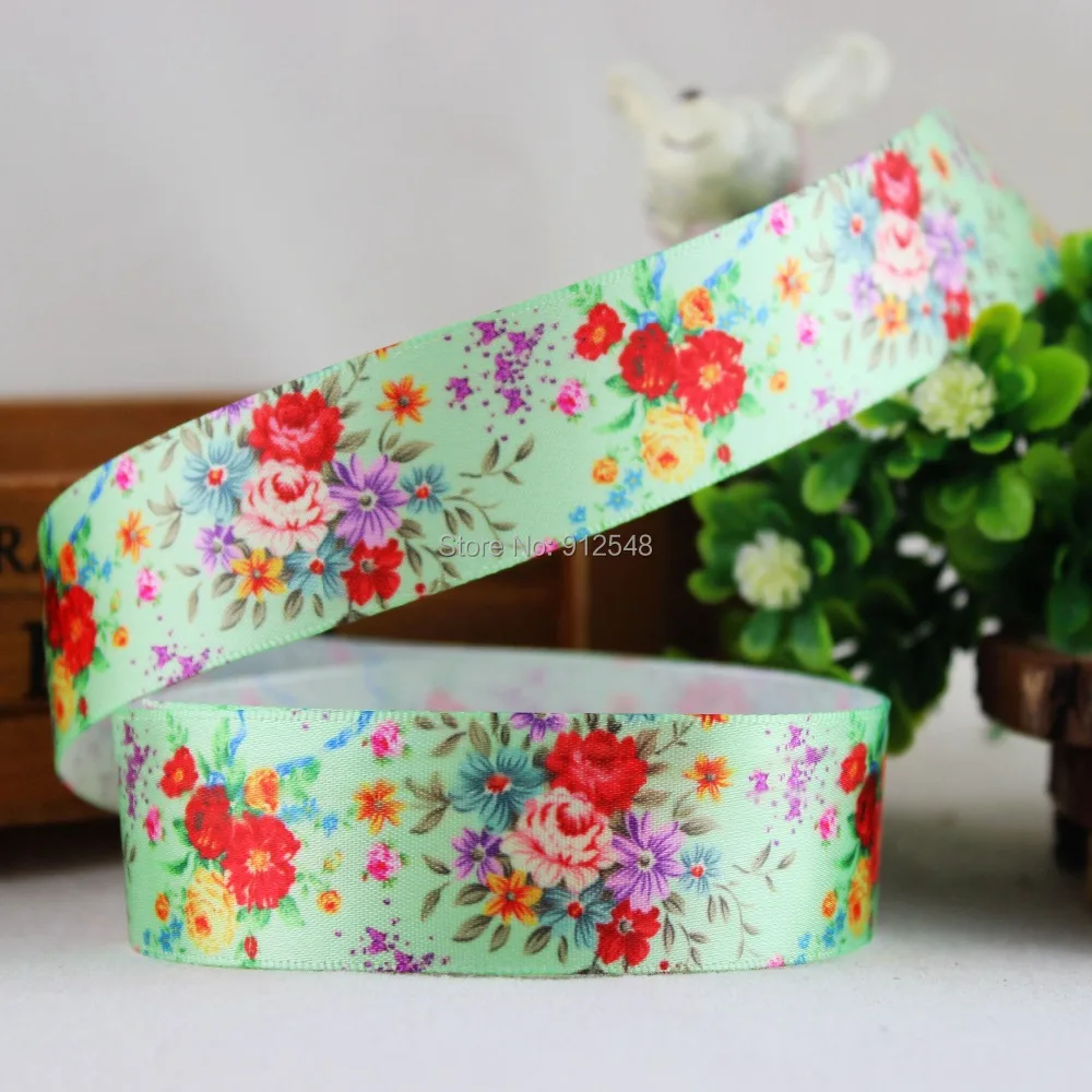 1412206 ,22mm Flowers Series High Quality Printed Polyester Ribbon , Diy Handmade Materials