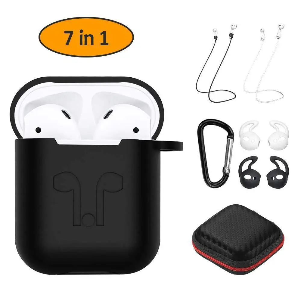 Ostart 7 в 1 Набор аксессуаров для наушников Мягкий силиконовый чехол ремешок Airpods Air