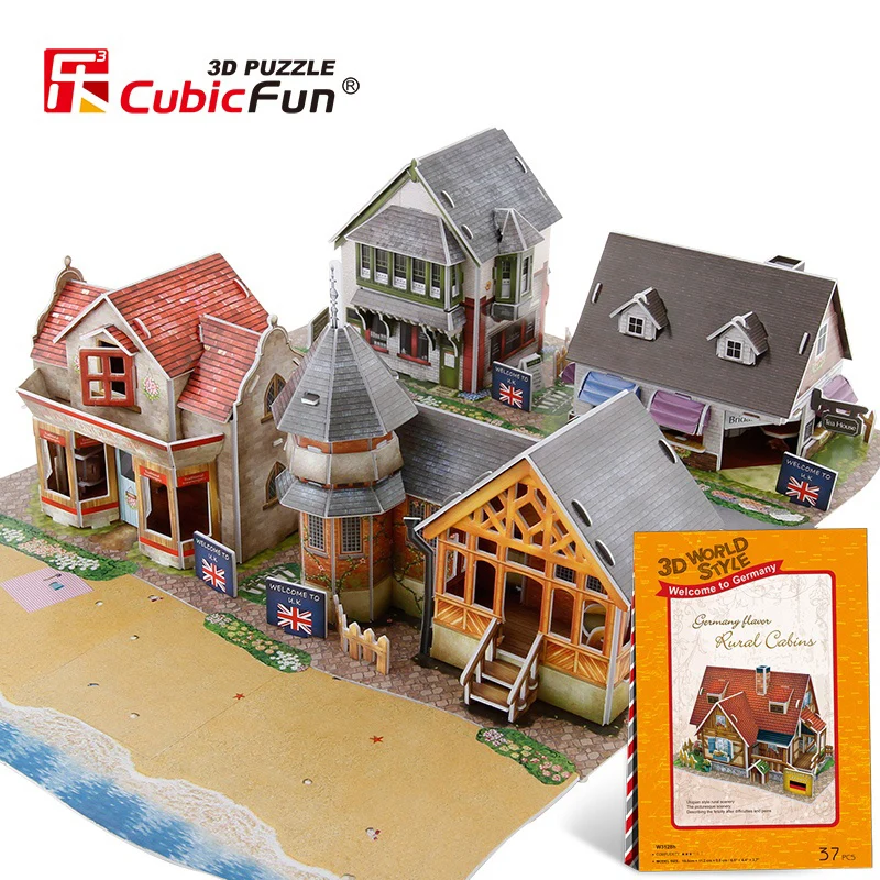 

Cubicfun 3D Paper Puzzle Toy Cardboard Blocks Model DIY House Ancient Chinese Architecture Puzzles Crafts Toys For Children