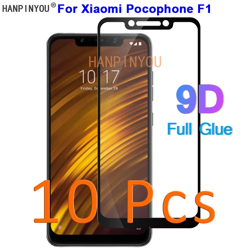 10 шт./лот для Xiaomi Pocophone F1 / Poco 6 18 дюйма 9D полное клеевое Покрытие Закаленное стекло