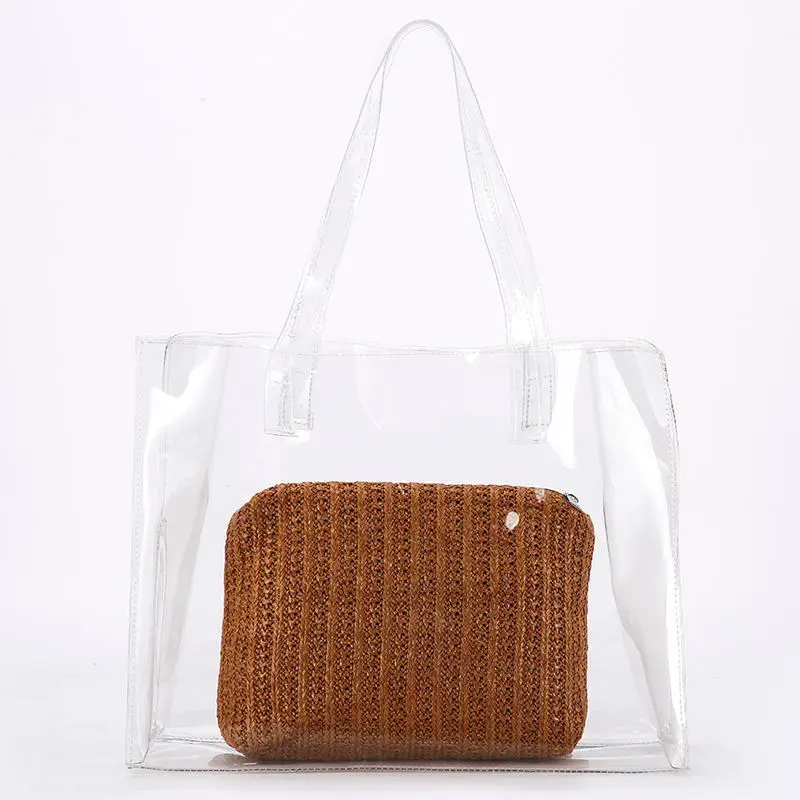 

Transparent Women Bag Female 2019 New Summer Beach Jelly Package Fashion Wild Shopping Shoulder Bag Large Capacity PVC Handbag