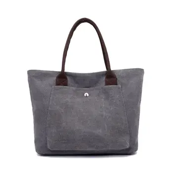 

Women's Bags Shoulder Bag Solid Canvas Bag Totes Female Canvas Handbags Ladies Designers Fashion Hand Bag Casual(gray)