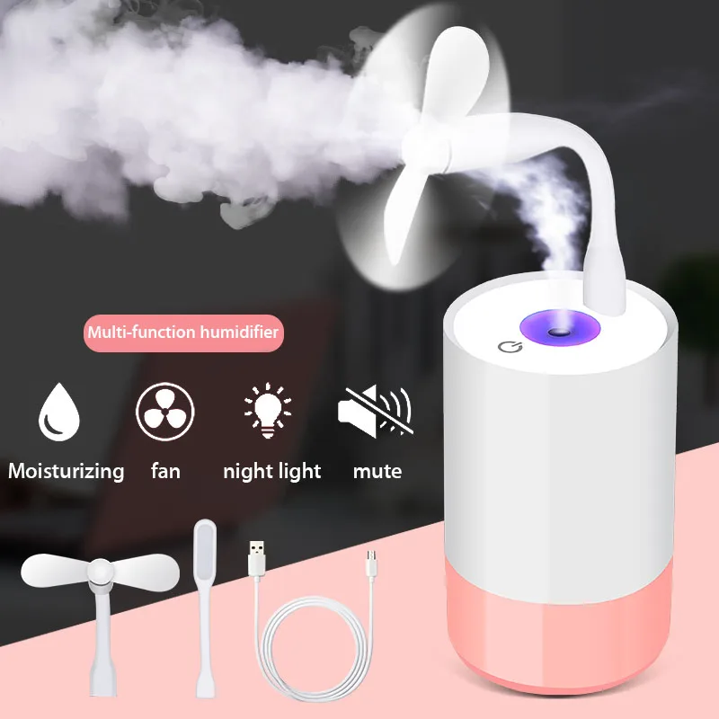 

Multifunctional USB Charge Humidifier Mute Bedroom Cute Mini Fragrance Home Use Air Hydrating Spray Humidifier With Fan 29