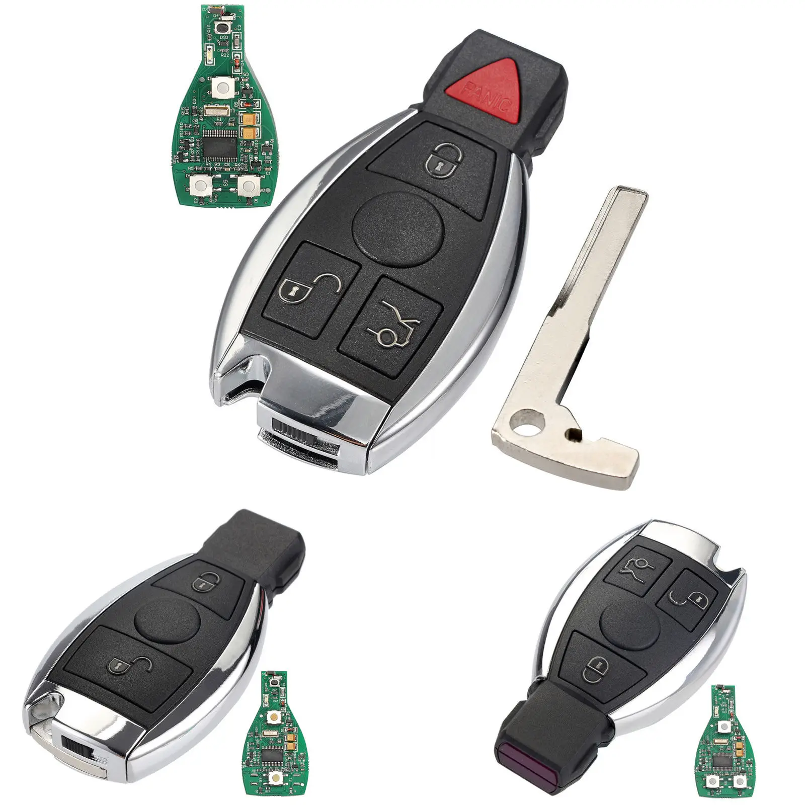 2 3 3+1 Buttons Keyless Entry Remote Car Key 433MHz for Mercedes BENZ 2000+ with BGA&NEC Chip Smart Key Shell Case 2 3 3+1 Buttons Keyless Entry Remote Car Key 433MHz for Mercedes BENZ 2000+ with BGA&NEC Chip Smart Key Shell Case