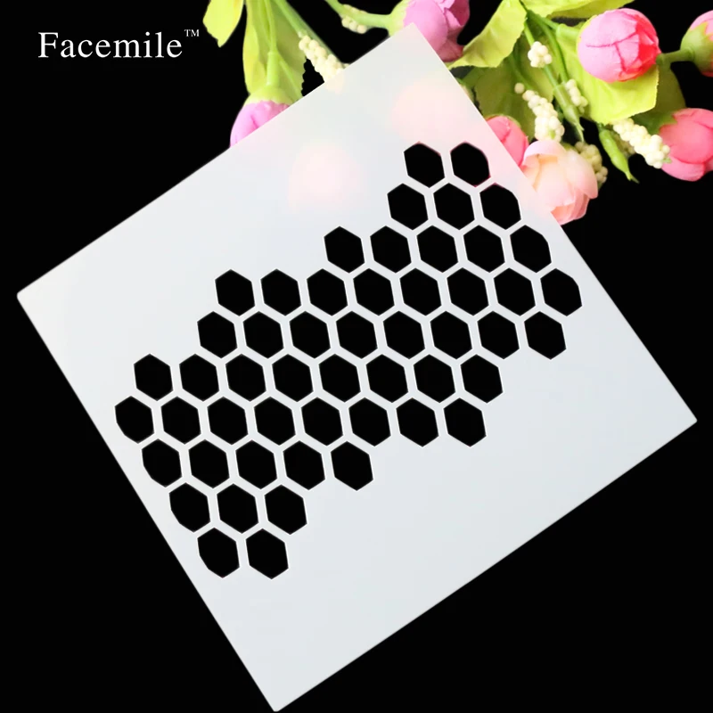 

13*13cm honeycomb Fondant Decorating Cake spray Stencil Kitchen Cupcake Decoration Template Mold Baking Tools For Cakes