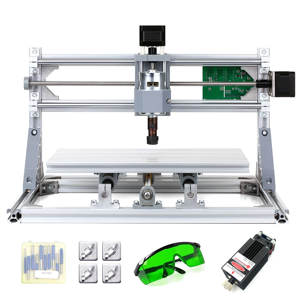 CNC3018 DIY комплект фрезерного станка с ЧПУ 2-в-1 мини-станок для лазерной гравировки GRBL Управление 3 оси резьба по дереву фрезерный гравировальный станок